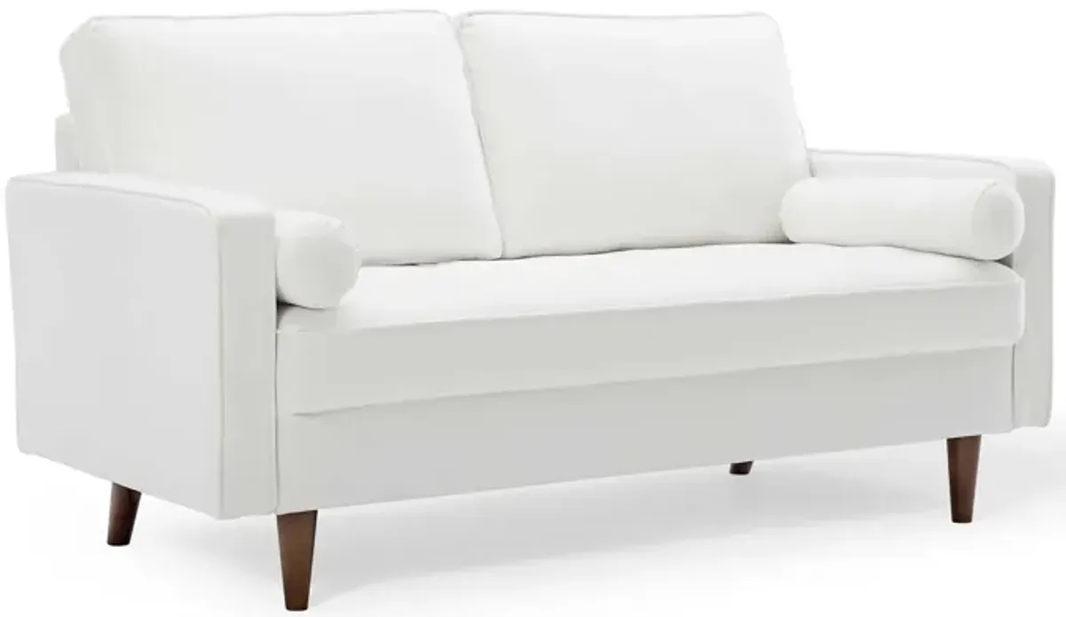 Valour Performance Velvet Loveseat White