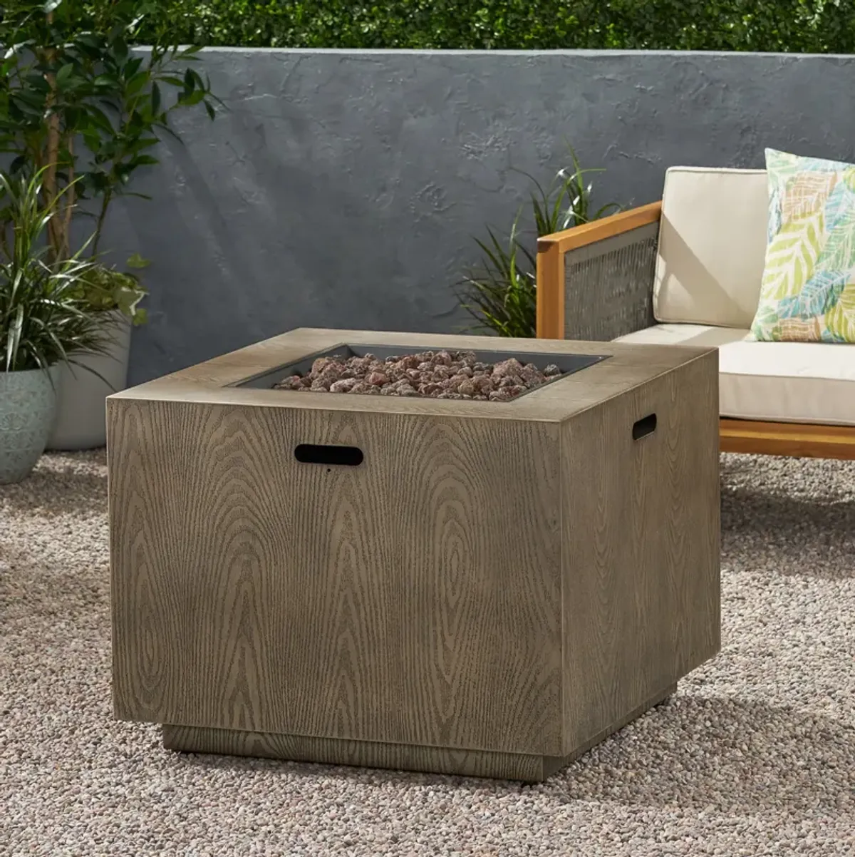 50,000 BTU Durable Iron Fire Pit Table with Powder-Coated Frame