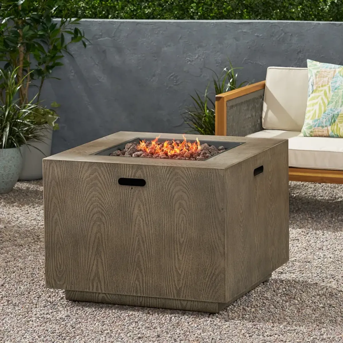 50,000 BTU Durable Iron Fire Pit Table with Powder-Coated Frame