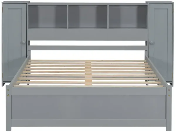 MeraxPlatform Bed with Storage Headboard and Lockers