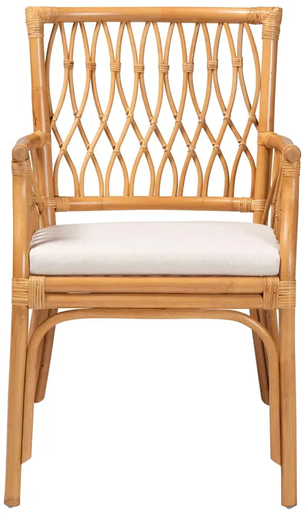 bali & pari Maisa Bohemian Light Honey Rattan Arm Chair