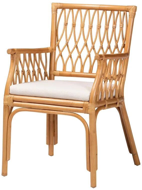 bali & pari Maisa Bohemian Light Honey Rattan Arm Chair