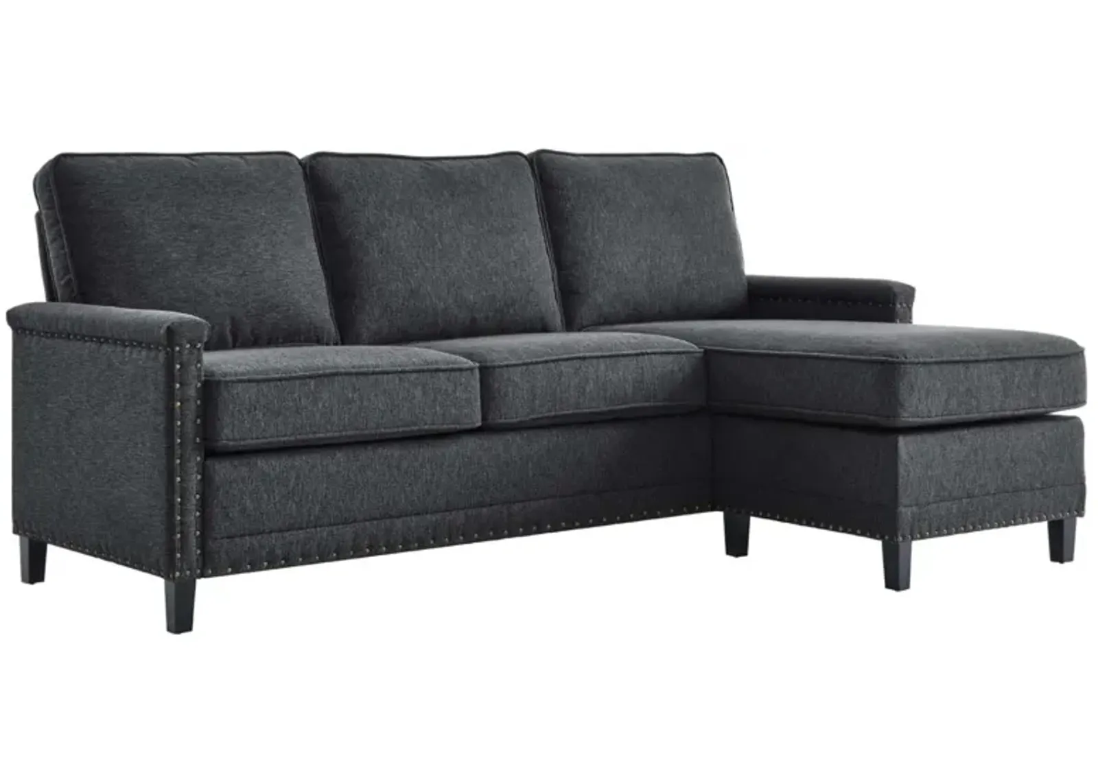 Modway Ashton, Sectional Sofa, Charcoal