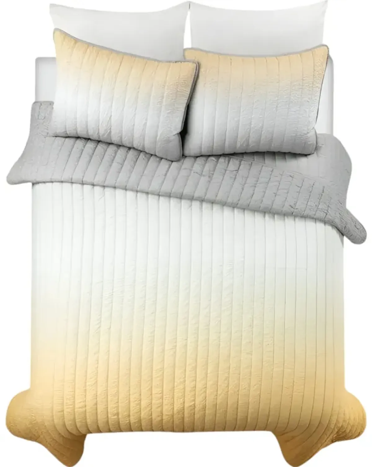 Soft Crinkle Fabric 3-Piece Quilt Set – Lightweight, Cozy Bedding