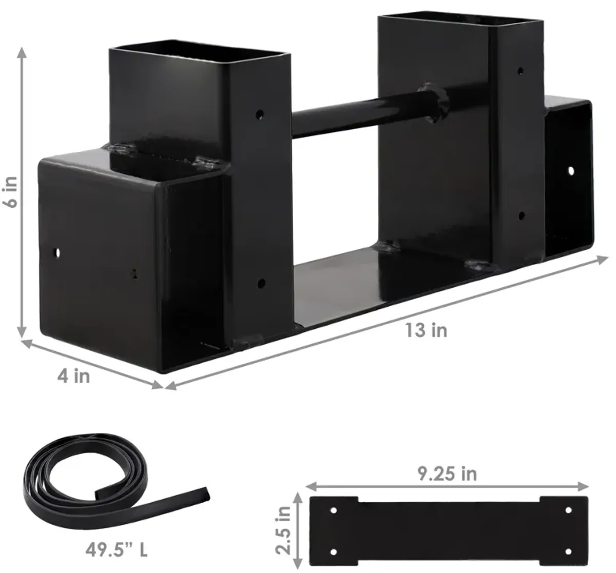 Sunnydaze Steel Adjustable Firewood Log Rack Bracket Kit - Set of 2