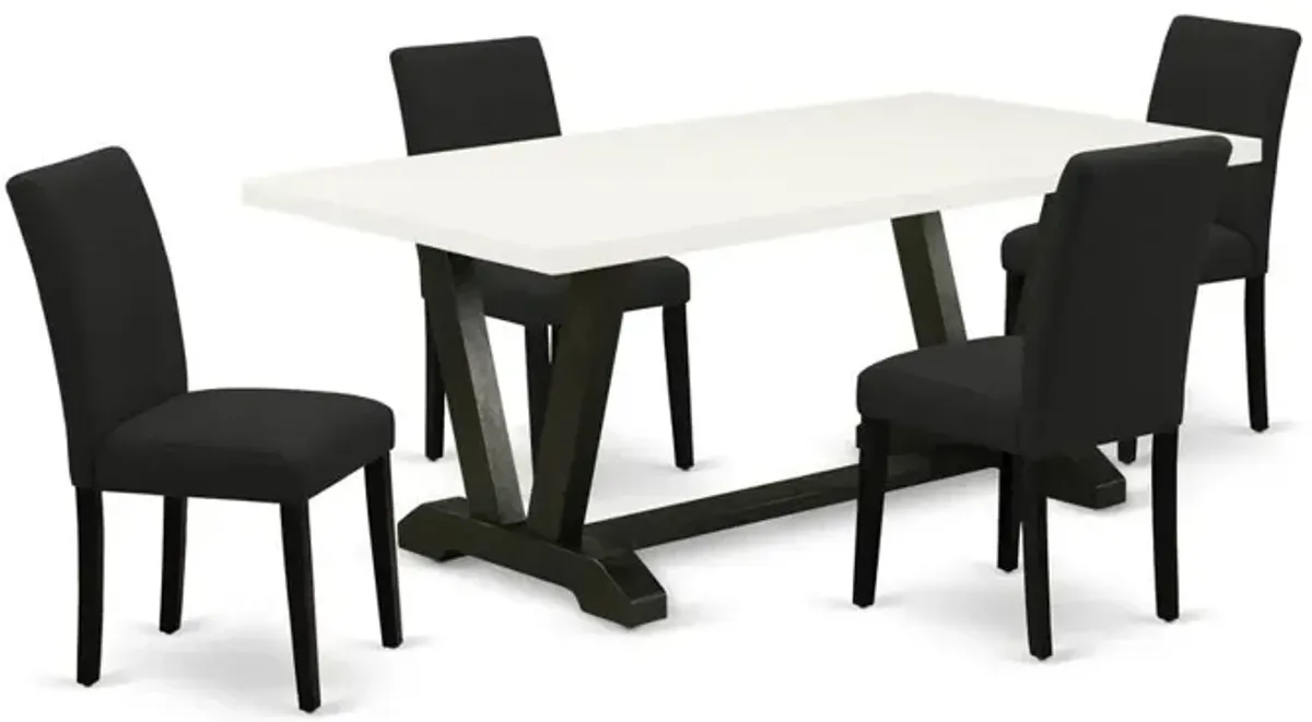 East West Furniture 9  Pc  Dining  room  set-Dining  Table  and  8  Kitchen  Dining  Chairs