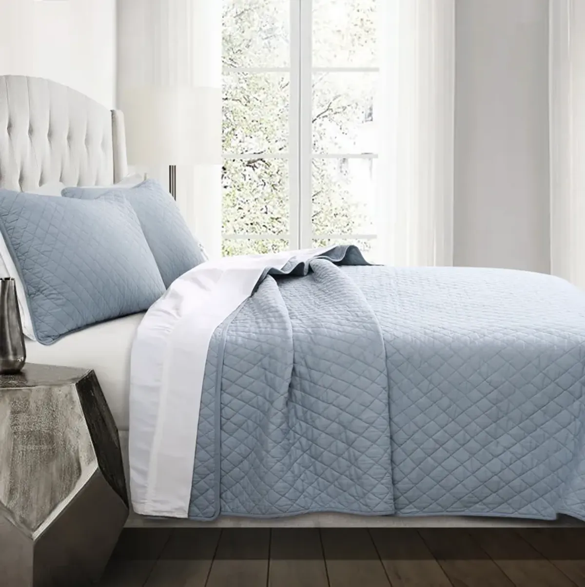 Ava Diamond Oversized Cotton Quilt 3Pc Set