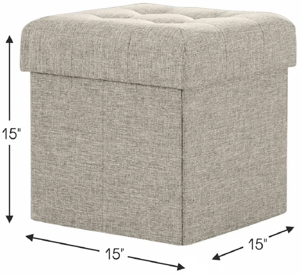 Foldable Tufted Storage Ottoman