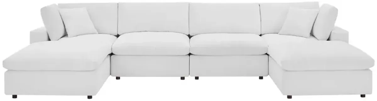 Commix Down Filled Overstuffed Performance Velvet 6-Piece Sectional Sofa