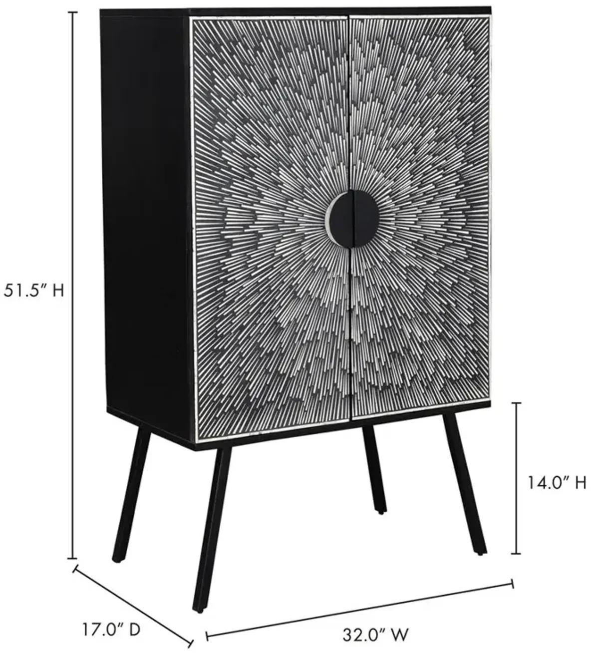 Moe's Home Collection Sunburst Wine Cabinet