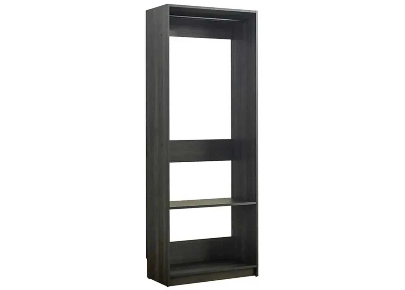 Dee Modular Closet System, 1 Metal Hanging Rod and 1 Shelf, Black Finish