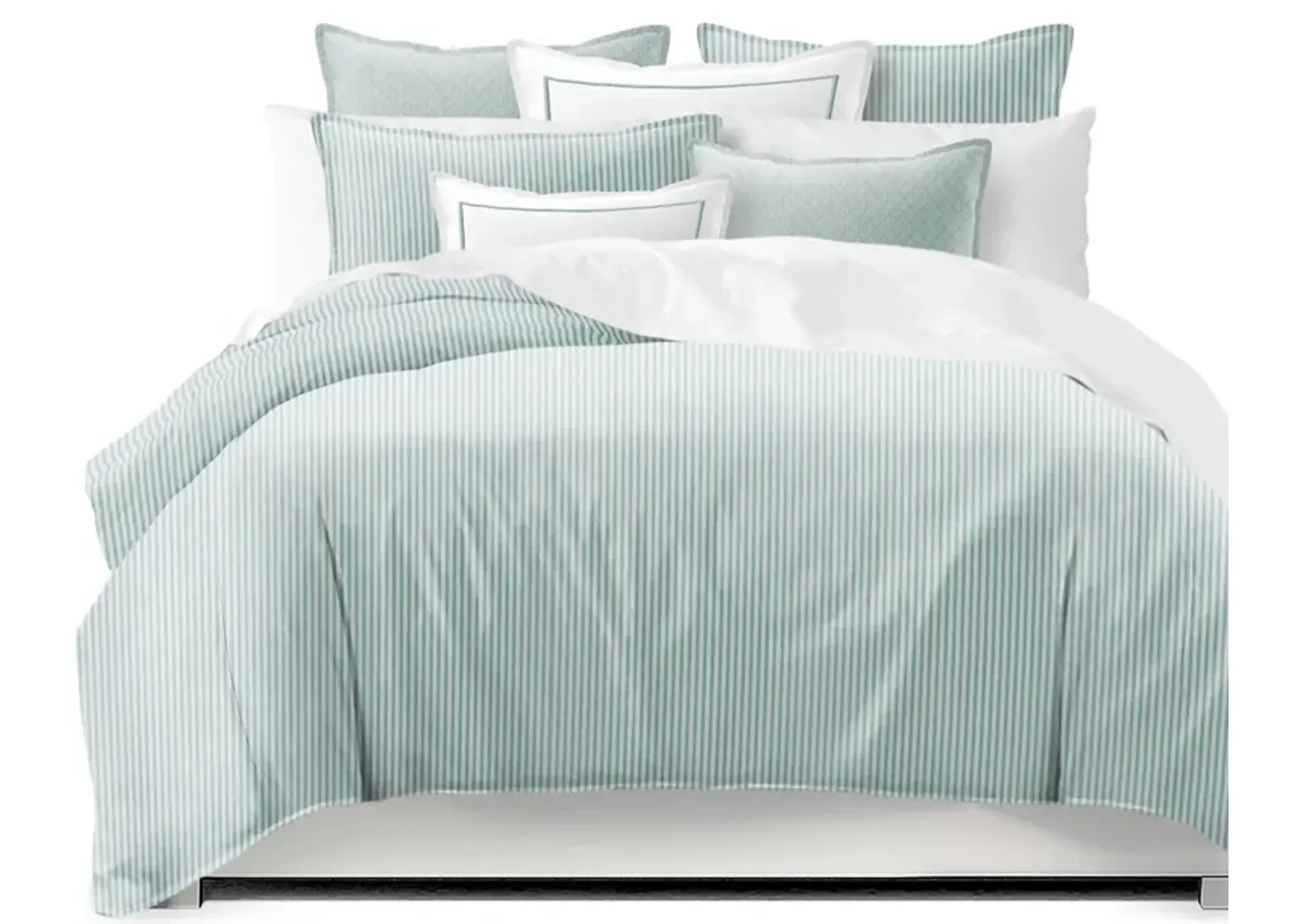 6ix Tailors Fine Linens Crown Stripe Glacier Comforter Set