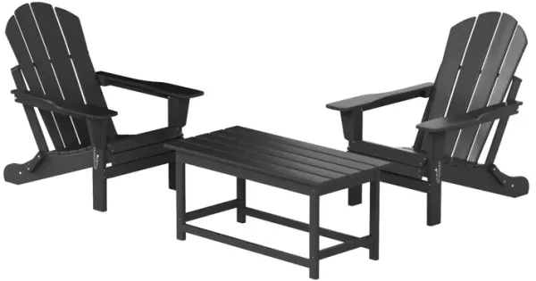 WestinTrends 3-Piece Outdoor Patio Adirondack Chair with Coffee Table Set
