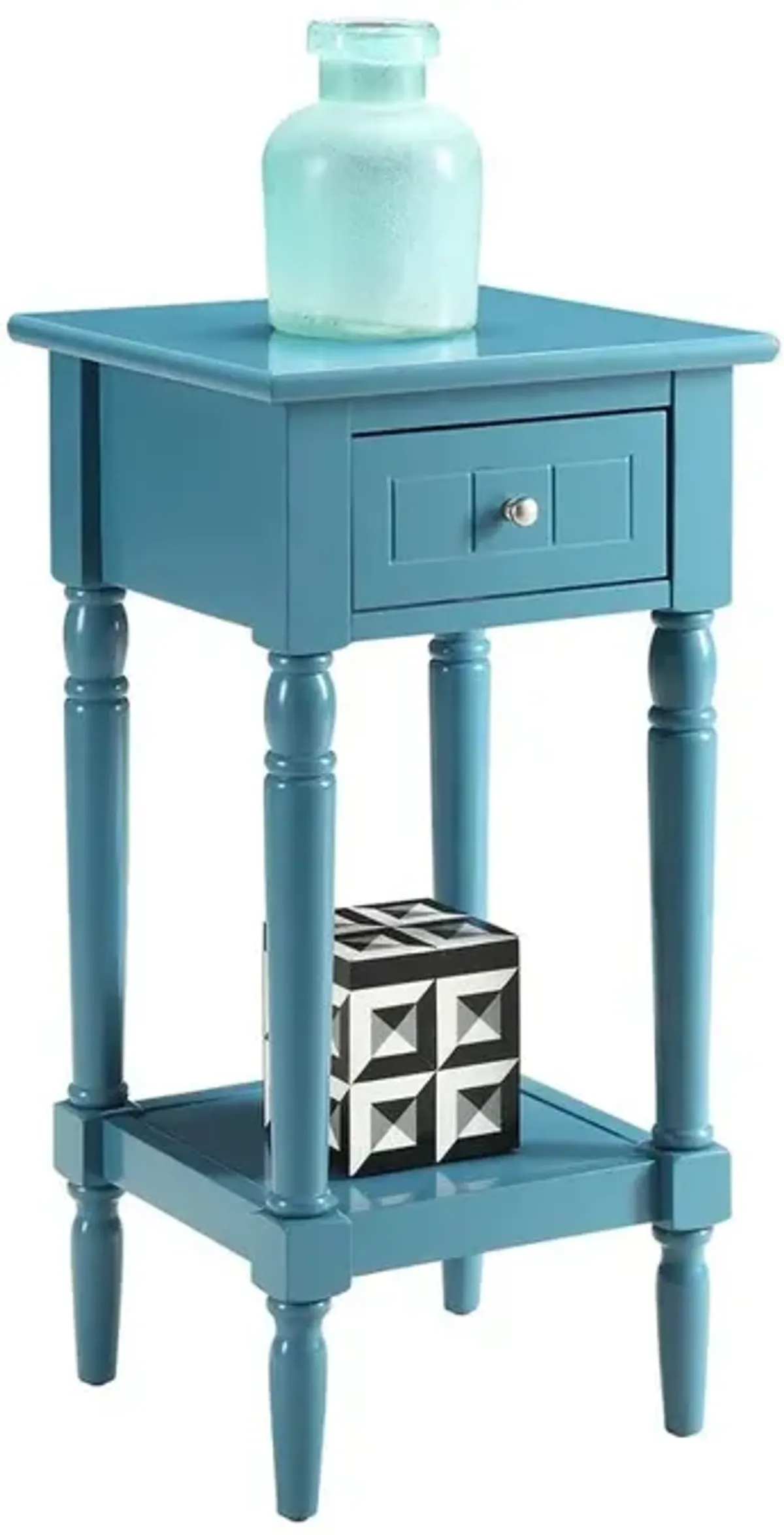 Convience Concept, Inc. French Country Khloe 1 Drawer Accent Table with Shelf Blue