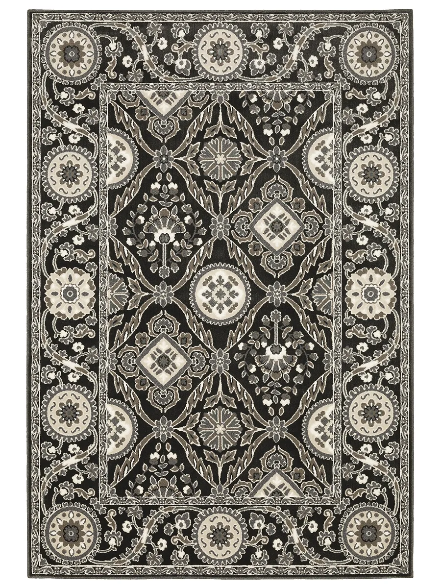 Raylan 2'3" x 7'6" Black Rug