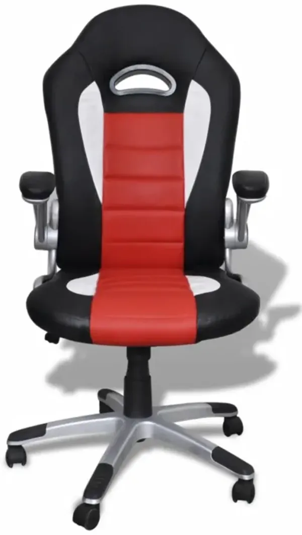 Artificial Leather Office Chair Height Adjustable Modern Red
