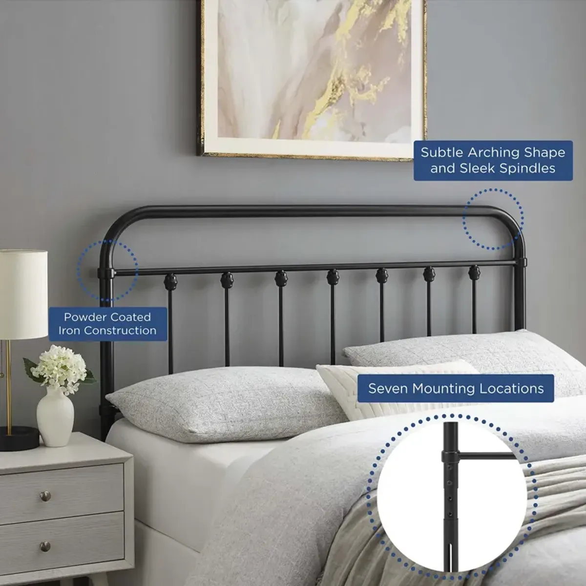 Modway - Sage King Metal Headboard