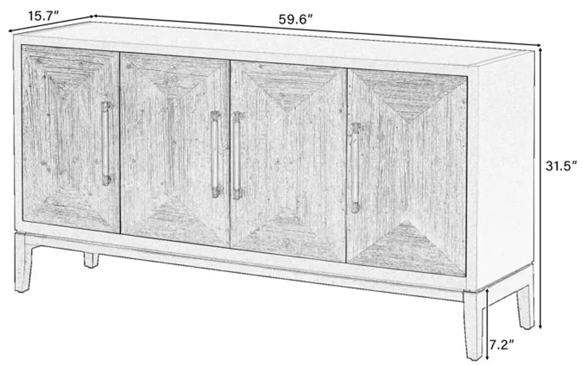 Merax Versatile Four-Door Sideboard Cabinet