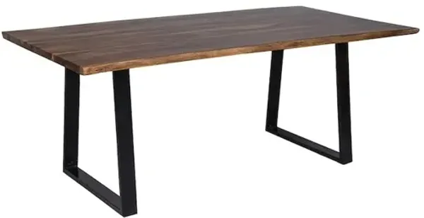 Porter Designs Manzanita Live Edge Solid Sheesham Wood Dining Table, Brown