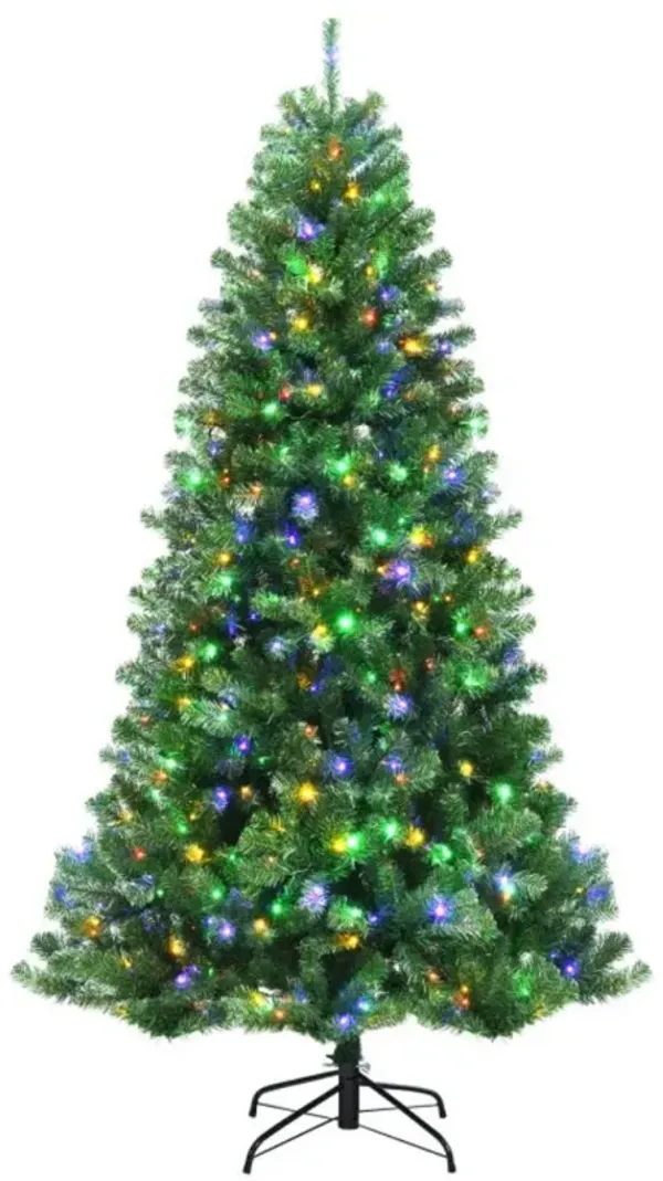 Artificial Hinged Christmas Tree with Remote-controlled Color-changing LED Lights