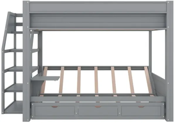 Merax Convertible Bunk Bed with Storage Staircase