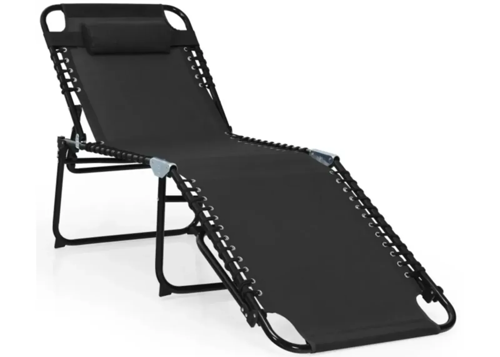 Hivvago Foldable Recline Lounge Chair with Adjustable Backrest and Footrest