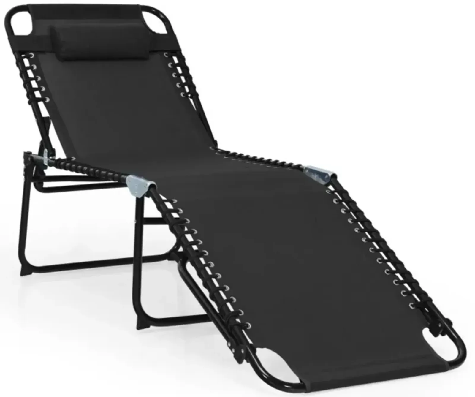 Hivvago Foldable Recline Lounge Chair with Adjustable Backrest and Footrest