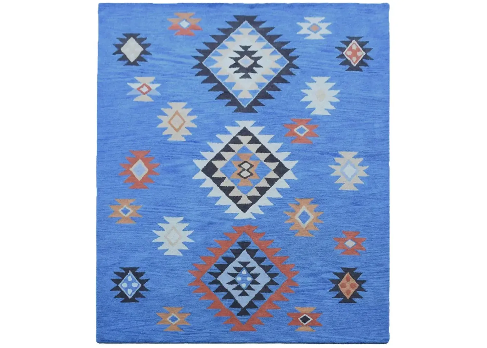 RUGSOTIC CARPETS HAND TUFTED WOOL ECO-FRIENDLY AREA RUGS  - 9'x12', Rectangle Shape, Light Blue, Classic Oriental Traditional  Design, High Pile Thick Handmade Anti Skid Area Rugs (K00S07)