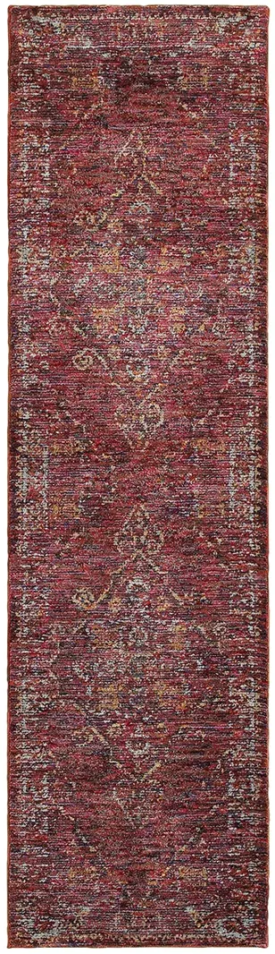 Andorra 2'6" x 12' Red Rug