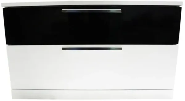 Best Master Furniture Best Master Bahamas 2-Drawer Poplar Wood Bedroom Nightstand in Black/White