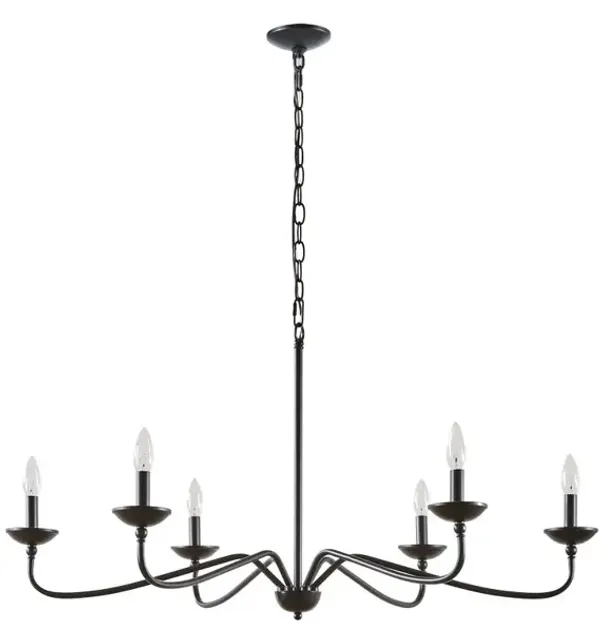 Gracie Mills Jadiel 6-Light Farmhouse Dimmable Metal Chandelier