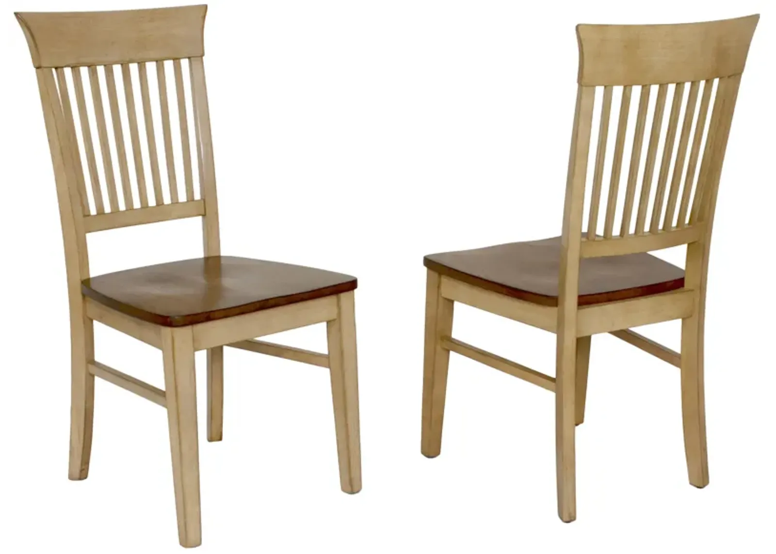 Brook Distressed Two Tone Light Creamy Wheat with Warm Pecan Brown Side Chair (Set of 2)