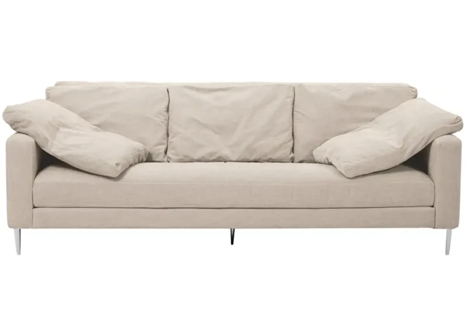 Vari Beige Textured Velvet Lounge Sofa