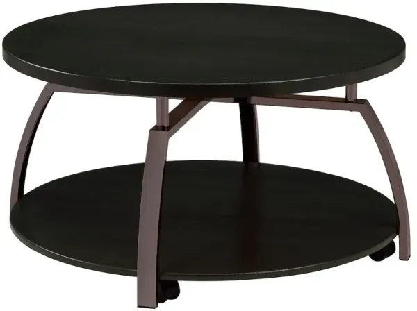 Dacre Round Engineered Wood Top Coffee Table Dark Grey