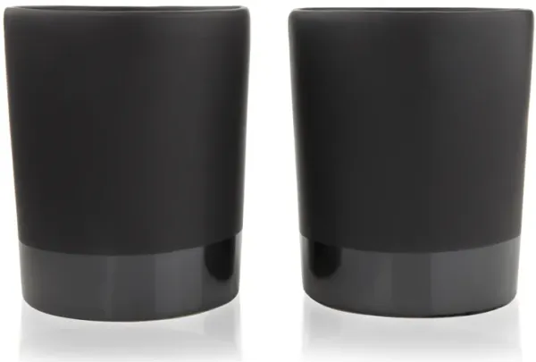 Stoneware Tumblers in Black Set of 2