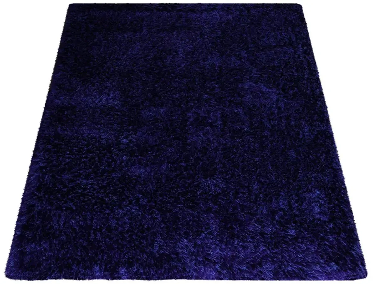 RUGSOTIC CARPETS HAND TUFTED SHAG POLYESTER ECO-FRIENDLY AREA RUGS  - 6'x9', Rectangle, Blue, Solid Plain Design, High Pile Thick Handmade Anti Skid Area Rugs for Living Room, Bed Room K00111