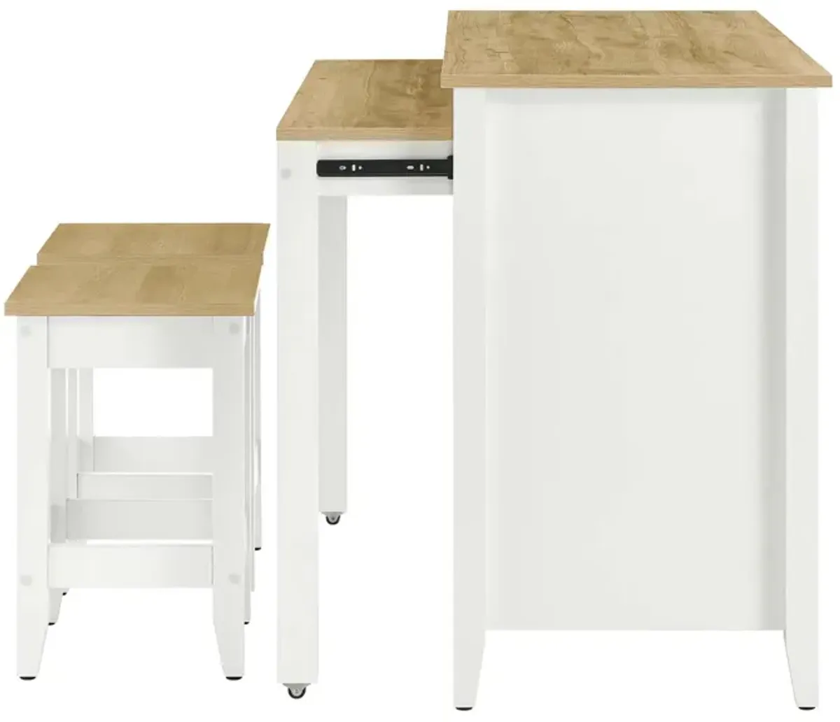 Farmstead 3-Piece Kitchen Island and Stool Set