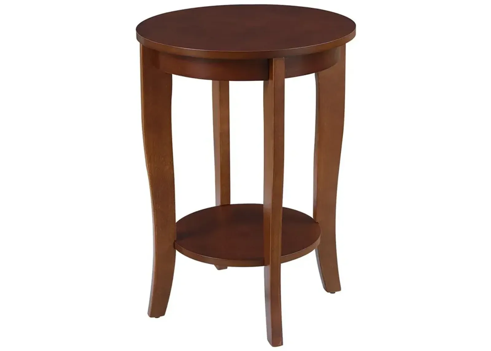 Convience Concept, Inc. American Heritage Round End Table with Shelf Mahogany