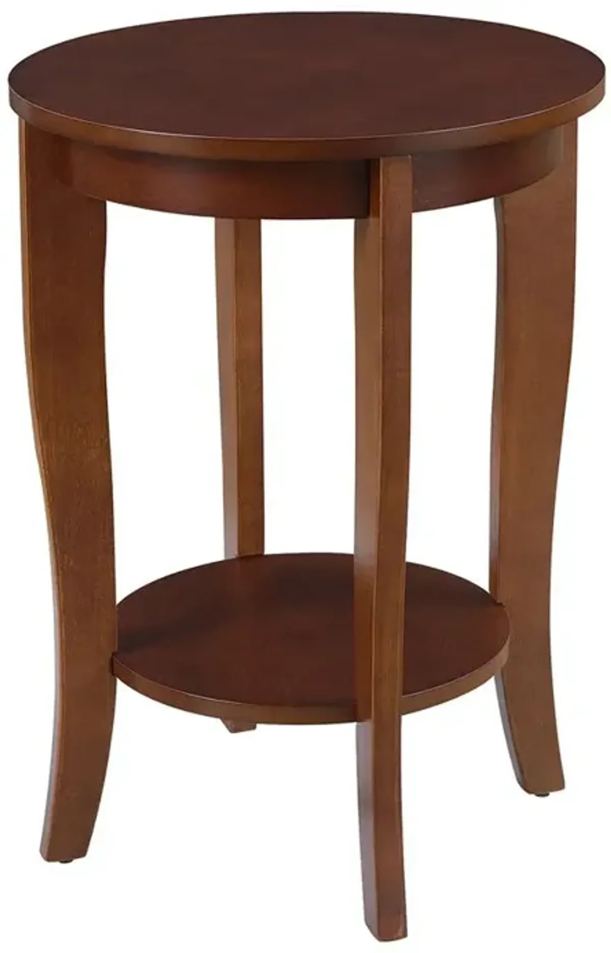 Convience Concept, Inc. American Heritage Round End Table with Shelf Mahogany