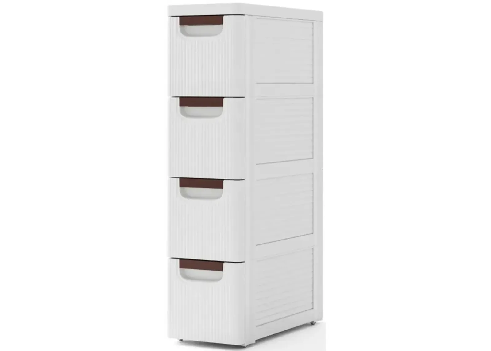 Hivvago 3/4/5/6-Drawer Rolling Organizer Unit Narrow Storage Cabinet with Built-In Wheels for Small Space