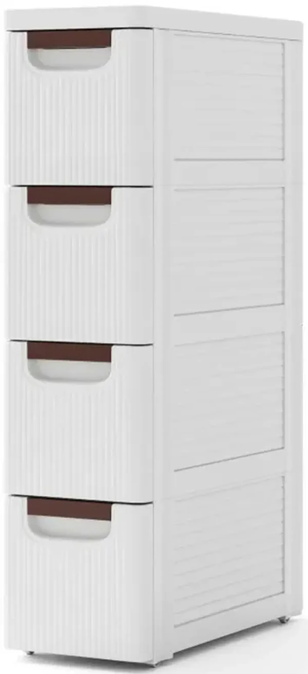 Hivvago 3/4/5/6-Drawer Rolling Organizer Unit Narrow Storage Cabinet with Built-In Wheels for Small Space