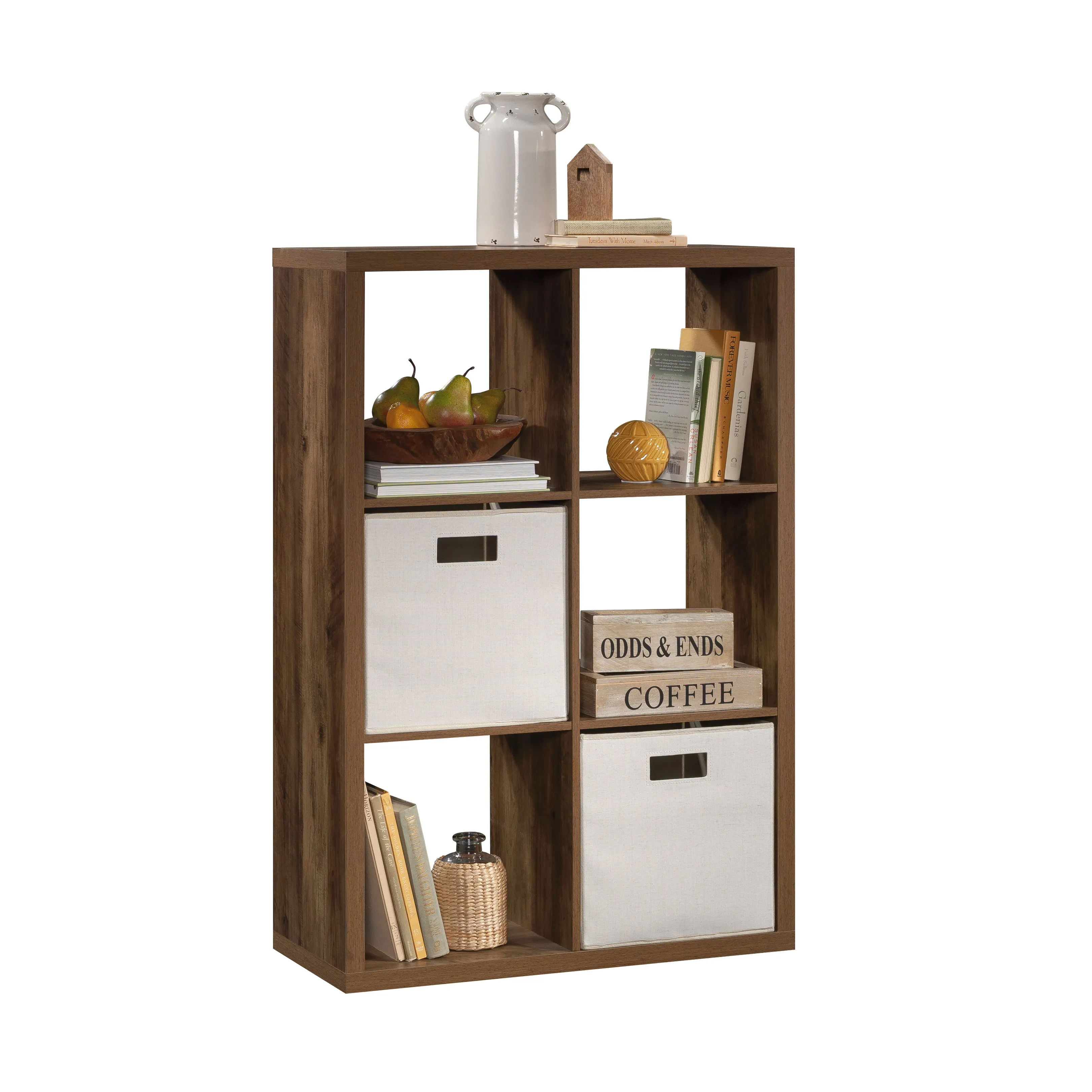 6-Cube Organizer Storage Bookcase, Brown