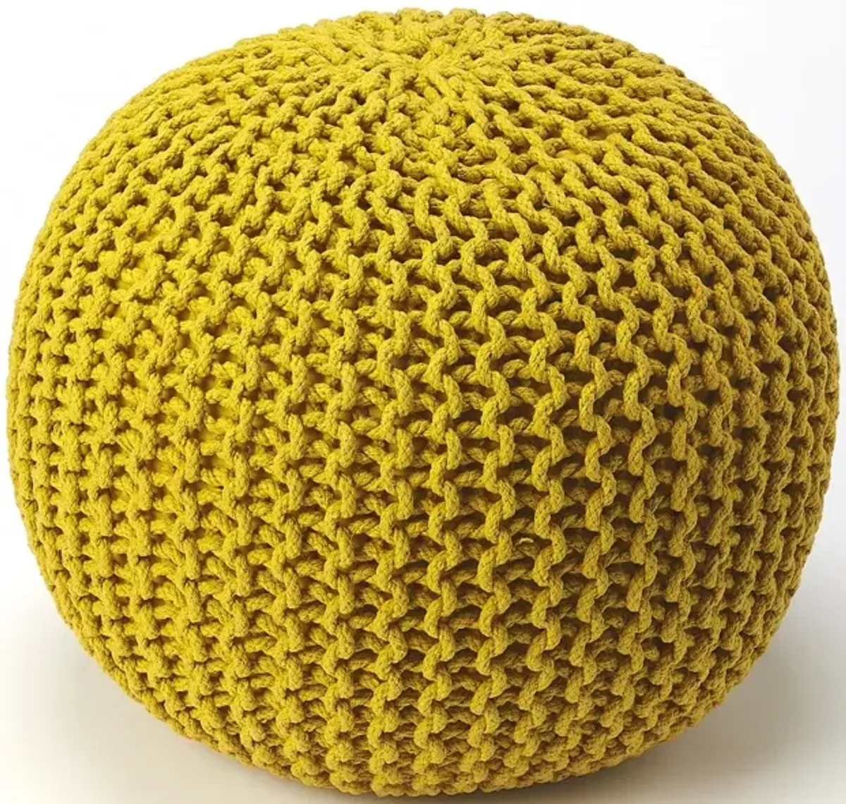Cool Golden Mustard Pouf Ottoman