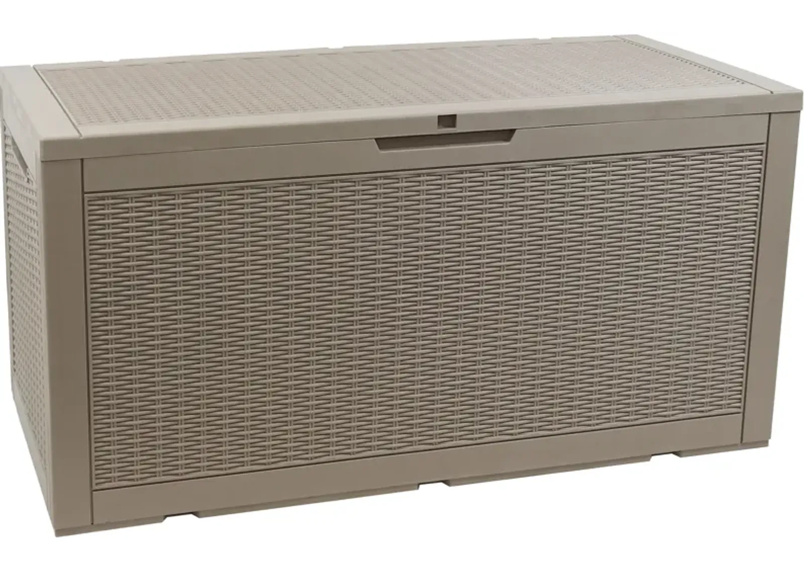 Sunnydaze 100 gal Faux Rattan Patio Storage Box with Handles