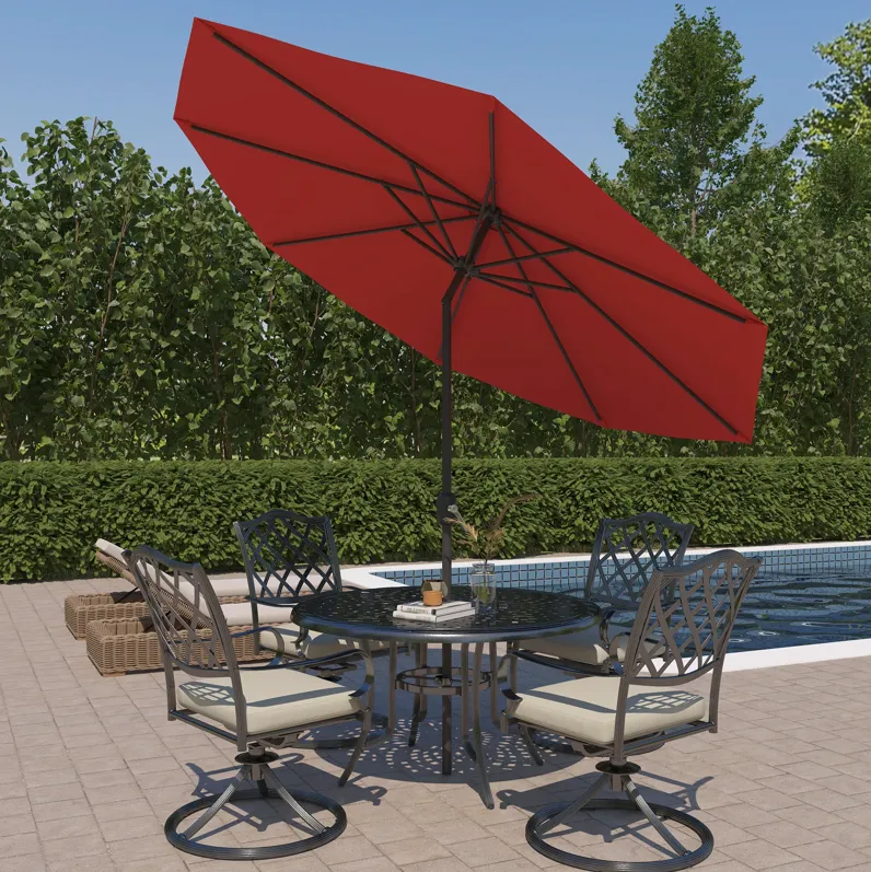 9-ft Push-button Tilt Garden Market Patio Umbrella.