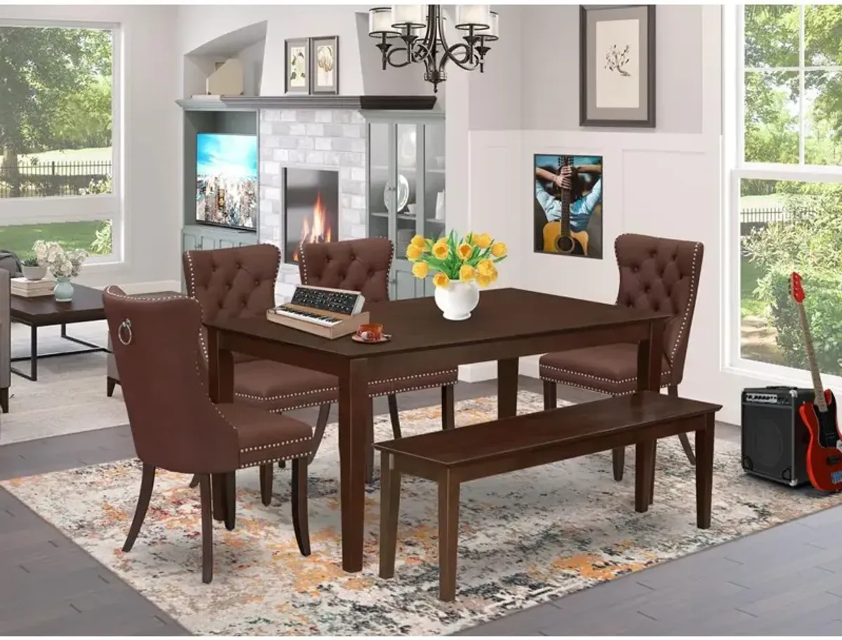 6 Piece Dining Room Set Consists of a Rectangle Solid Wood Table