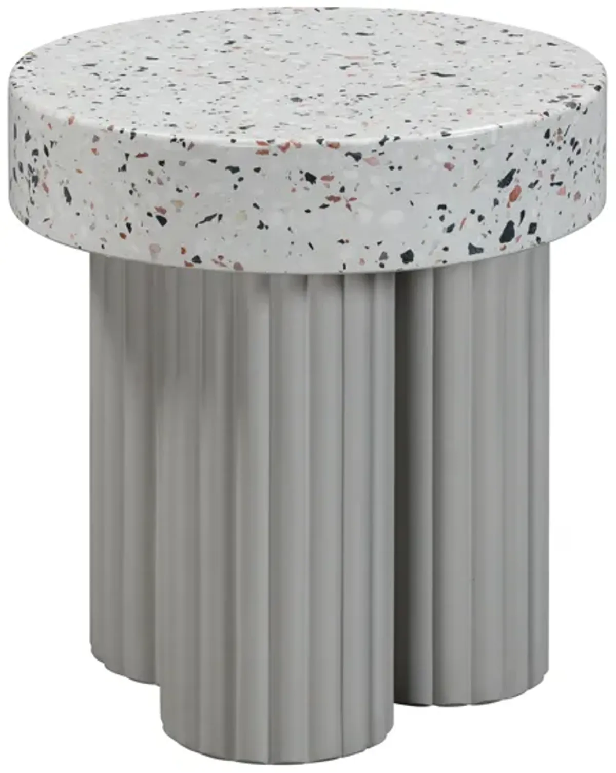 Clover Faux Terrazzo Indoor / Outdoor Round Side Table