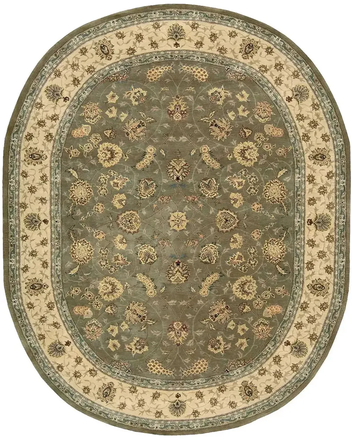 Nourison 2000 2003 Olive 7'6" x 9'6" Oval Rug