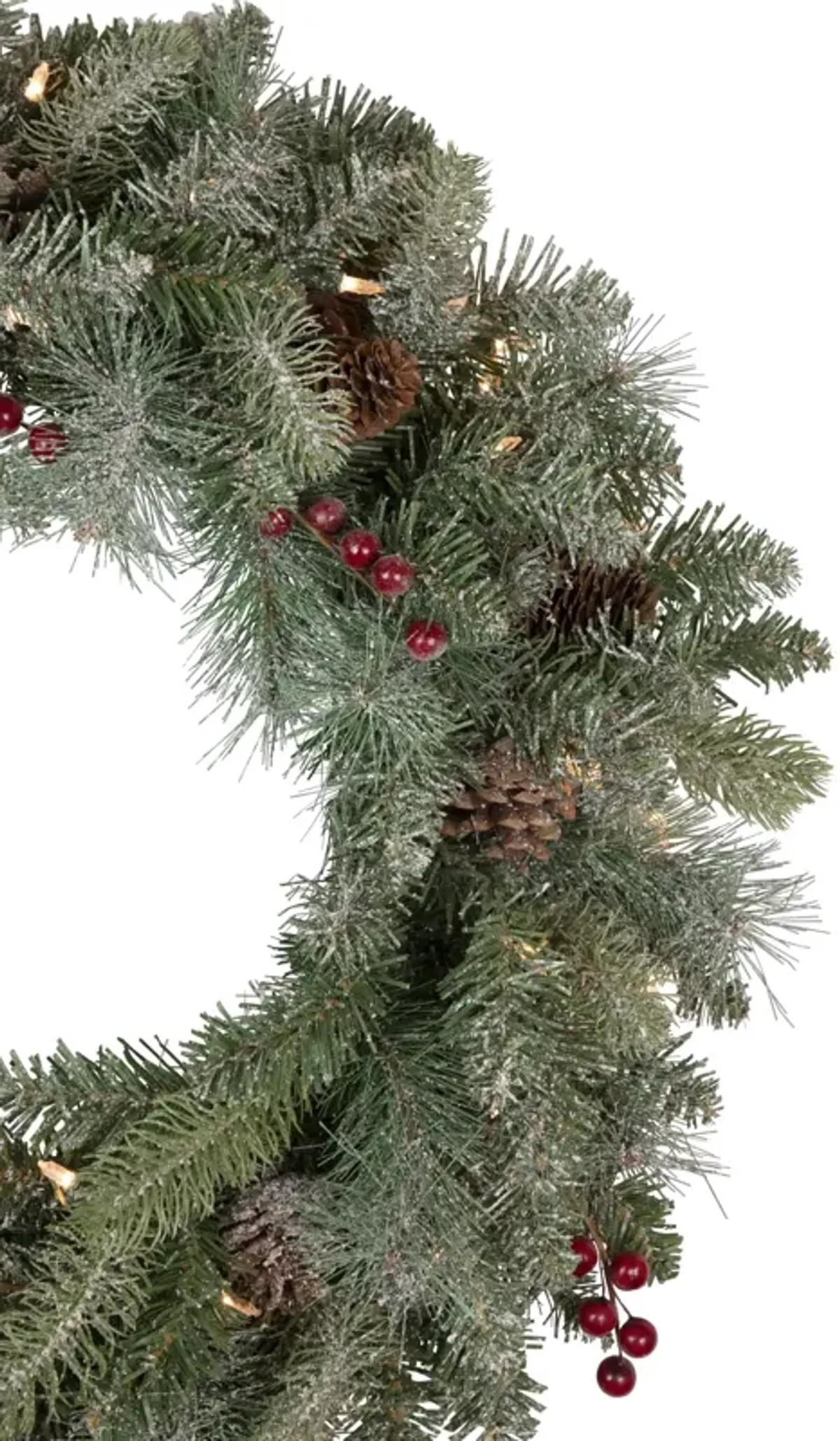 Pre-Lit Snowy Waterloo Pine Artificial Christmas Wreath - 24-Inch  Clear Lights