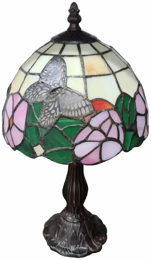 Hivvago 15" Dark Brown Metal Candlestick Table Lamp With Beige Shade